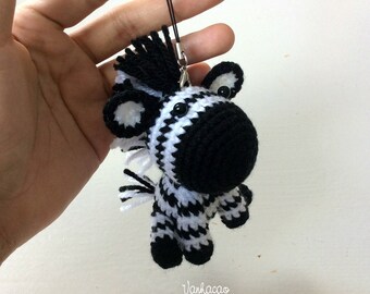 Crocheted Zebra Keychain Handmade Gift Accessories Kids Adults Backpack Advent Calendar Christmas Gift Kids