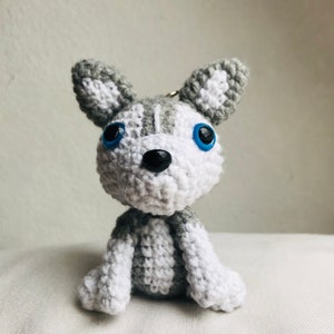Limited Edition Gehäkelter Husky Hund Stofftier Miniatur Amigurumi Puppy Dog Crochet Kinder Erwachsene Adventskalender Weihnachten Geschenk Bild 6