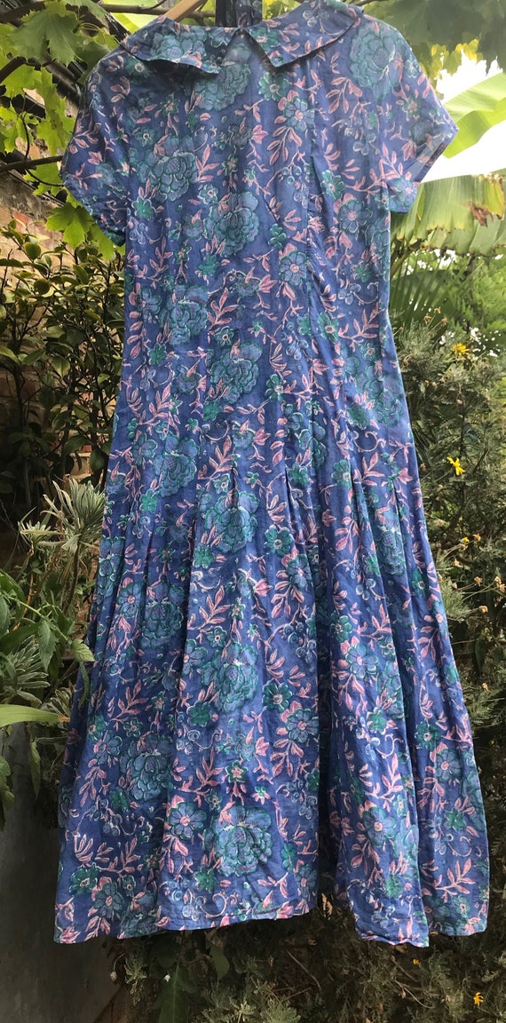Vintage Anokhi Indian block print summer tea dress
