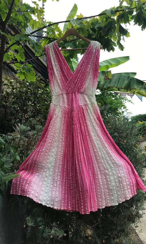 Vintage 70s Max Morgan Dress Goddess Boho Greek Ch