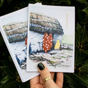 Postcard &quot;The cask that cannot be filled - grief&quot; Collage Poetry Art Illustration