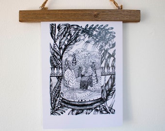 Bell Jar Botany // High Quality A4 Folk Art Print