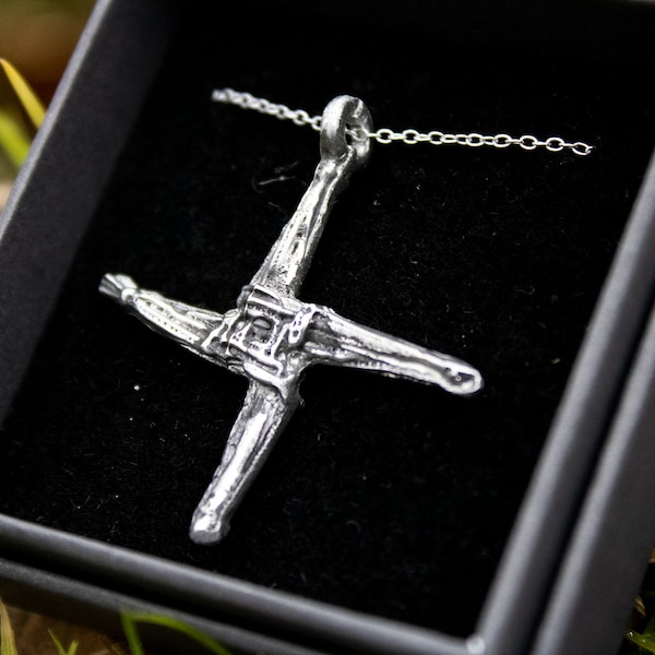 St. Brigid's Cross // Handmade Pewter Home Casted Sterling Silver Irish Necklace