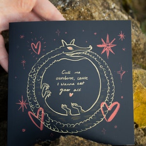 Ouroboros Valentinstag Karte // Kokette Schlange