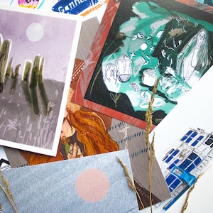 ¡Postales misteriosas! Paquete de 5 postales ilustradas de alta calidad.