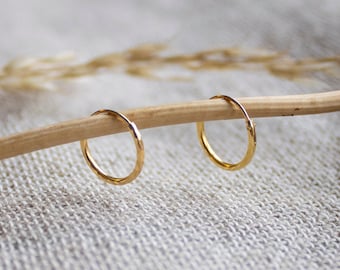 Diamond Cut 14kt Gold Plated Ear Hoops