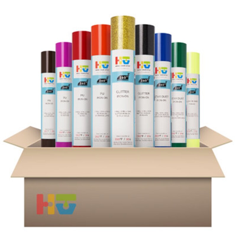 PU Bulk HTV Crafts Iron-On Heat Transfer Vinyl 12/" x 120” Roll Black l T-Shirt