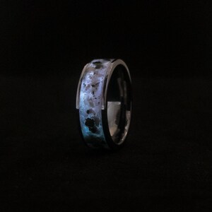 Kolob, Salt Lake Temple Granite & Opal, Glow Ring, Wedding Band, Mission Ring, Anniversary Gift image 9
