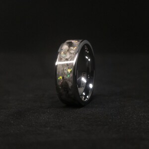 Kolob, Salt Lake Temple Granite & Opal, Glow Ring, Wedding Band, Mission Ring, Anniversary Gift image 2
