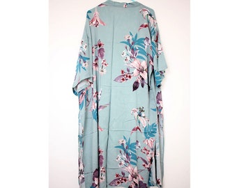 Kimono, kimono women, kimono robe, kimono cardigan, kimono jacket, Flowy Bohemian Kimono with Floral Pattern, Cover-up, beachwear, bohemian