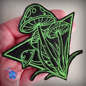 Magic mushroom SEW ON patch goth occult patch poison patches for jackets cute funny patch applique sweatshirts jeans denim bags