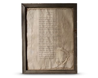 The Lake Isle of Innisfree Poem Print | W. B. Yeats | Wall Art | Handmade Vintage Typewriter Style Poem Framed in Barnwood or Unframed