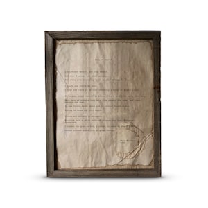 Song of Myself Poem Print | Walt Whitman | Wall Art | Handmade Vintage Typewriter Style Framed Poem Print or Unframed