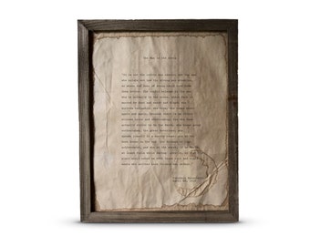 The Man in the Arena Print | Theodore “Teddy” Roosevelt | Handmade Vintage Style Print Framed in Barnwood or Unframed | Wall Art