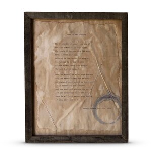 Love&#39;s Philosophy Poem Print | Percy Bysshe Shelley | Wall Art | Handmade Vintage Typewriter Style Poem Framed in Barnwood or Unframed