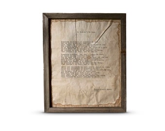 It Couldn't Be Done Poem Print | Edgar Albert Guest | Wall Art | Handmade Vintage Style Framed Poem Print or Unframed
