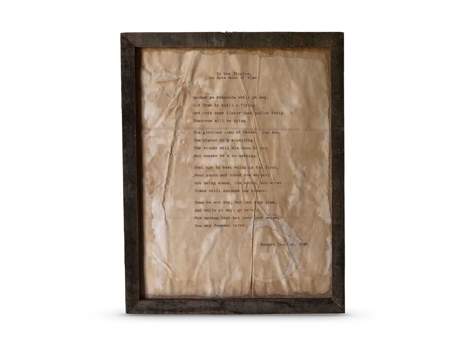 To the Virgins to Make Much of Time Poem Print Robert Etsy