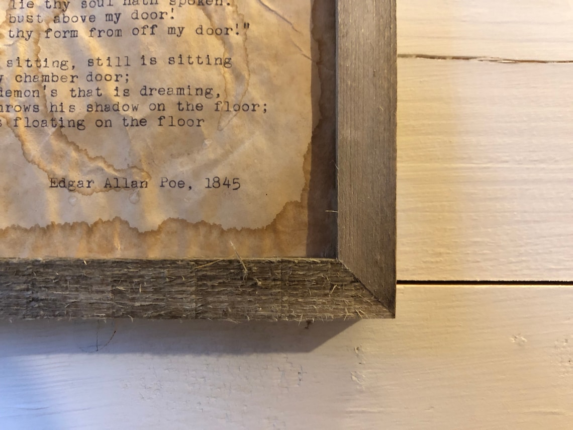 The Raven Poem Print | Edgar Allan Poe | Wall Art | Set of Handmade ...