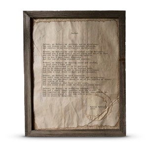 Niederlage Gedicht Druck | Kahlil Gibran |  Wandkunst | Handgemachte Vintage Schreibmaschine Stil Gedicht in Barnwood gerahmt oder ungerahmt