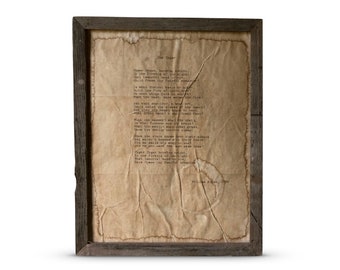 The Tyger (The Tiger) Poem Print | William Blake | Wall Art | Handmade Vintage Typewriter Style Poem Framed in Barnwood or Unframed