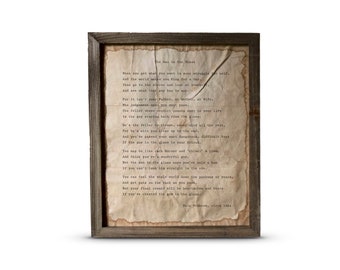 The Man in the Glass | Dale Wimbrow | Handmade Vintage Typewriter Style Poem Framed in Barnwood or Unframed | Wall Art