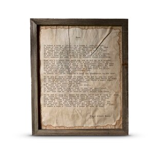 Home | Edgar Albert Guest | Vintage Typewriter Style Poem Framed in Barnwood or Unframed | Wall Art