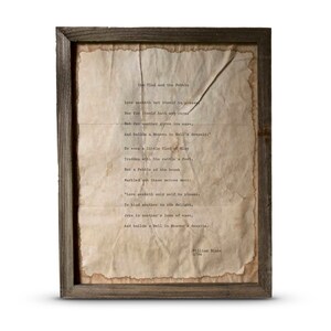 The Clod and the Pebble Poem Print | William Blake | Wall Art | Vintage Typewriter Style Framed Poem Print or Unframed