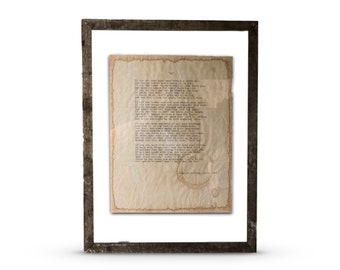 Custom Poem Quote or Text Print | Vintage Style Typewriter or Penmanship |  Framed in Barnwood or Unframed | Wall Art | Frame Your Own