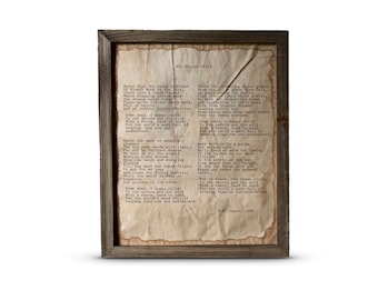 The Stolen Child | W.B. Yeats | Handmade Vintage Typewriter Style Poem Framed in Barnwood or Unframed | Wall Art