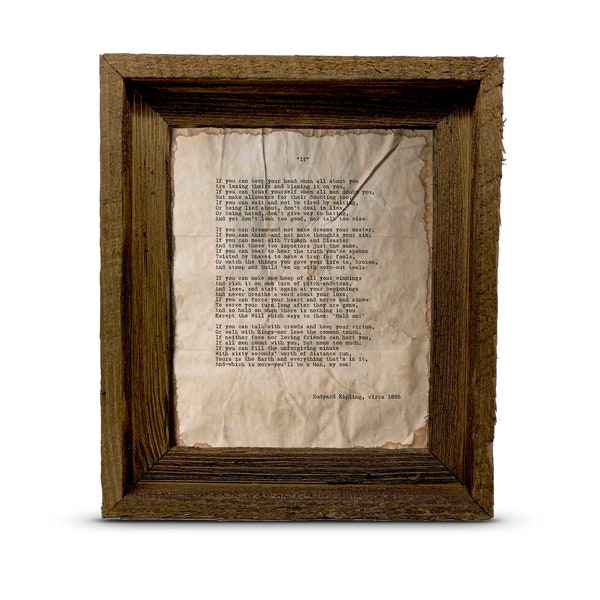 Custom Poem Quote or Song Lyrics | Handmade Vintage Style Poem Framed in Barnwood or Unframed | Wall Art | Frame Your Own