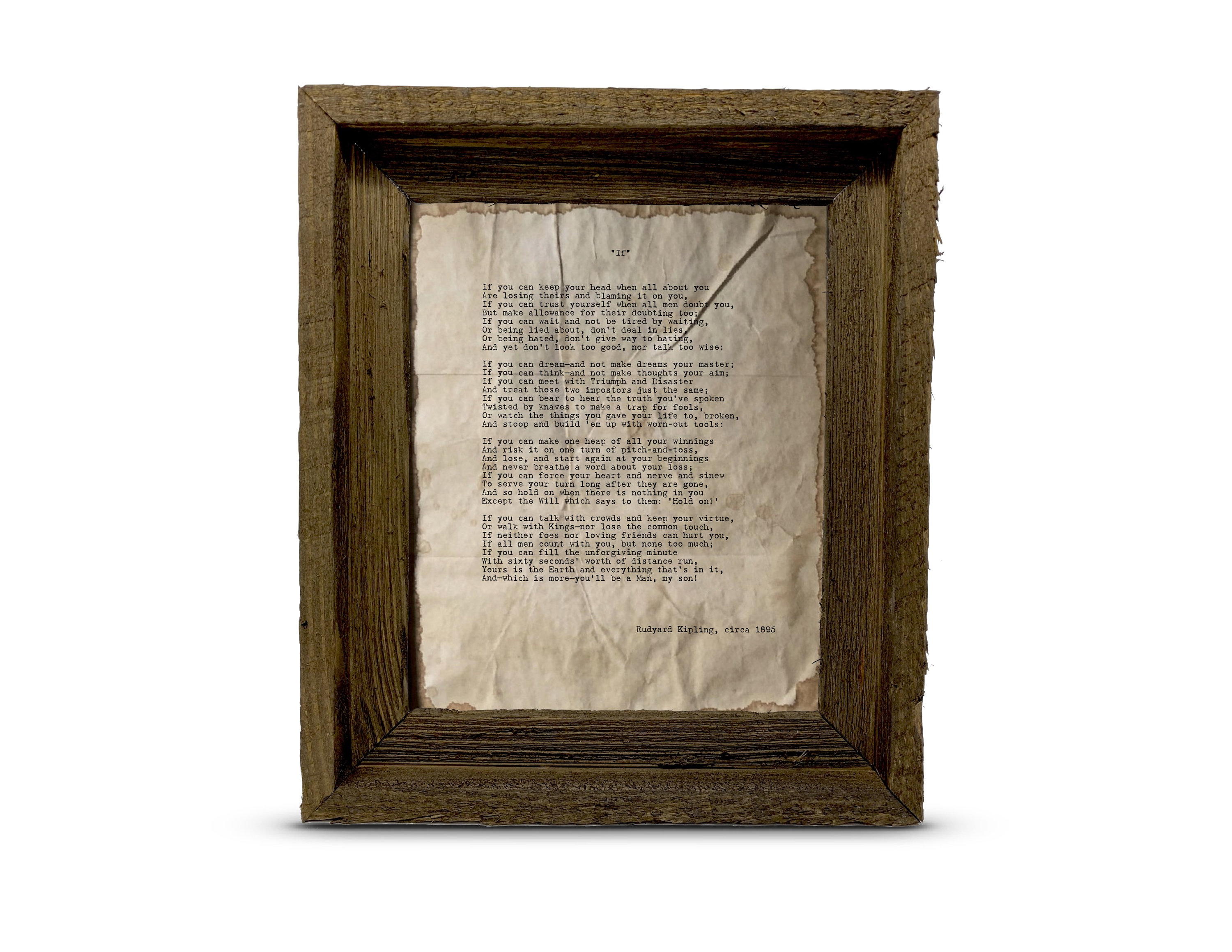 Custom Poem Quote or Song Lyrics | Handmade Vintage Style Poem Framed in Barnwood or Unframed | Wall Art | Frame Your Own