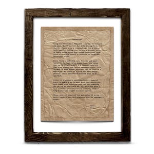 Custom Poem, Quote, Wedding Vows, Lyrics | Handmade Distressed Prints | Handmade Barnwood Style Frames