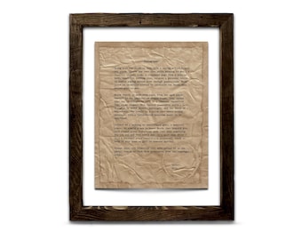 Custom Poem, Quote, Wedding Vows, Lyrics | Handmade Distressed Prints | Handmade Barnwood Style Frames