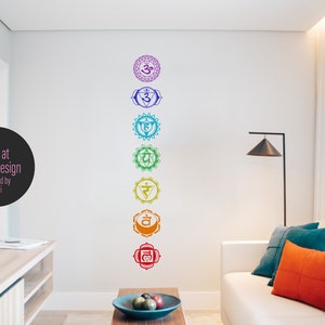 CHAKRA WALL STICKER - Spiritual Yoga Decal - Chakra Wall Decal - Adventure Wall Décor - Handmade Sticker - Namaste Sticker