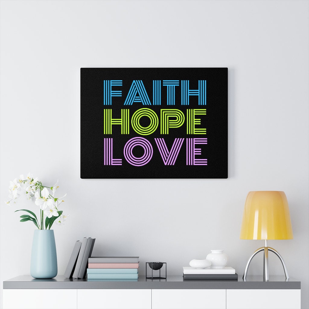 Faith Hope Love Canvas Gallery Wraps Arte inspirador Etsy