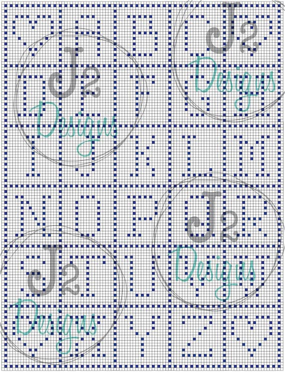 Bobble Stitch Alphabet Chart