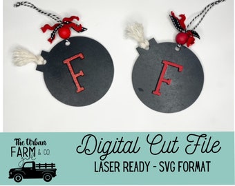 F Bomb Ornament Car Charm SVG Laser Cutting File