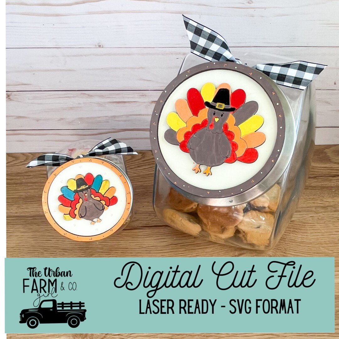 Turkey Cookie/candy Jar Lid SVG File - Etsy