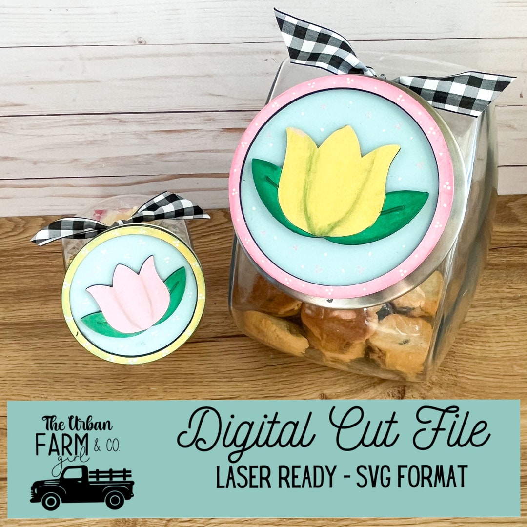 Spring Tulip Cookie/candy Jar Lid SVG File - Etsy