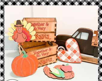 Dankbare Kiste Glowforge Laser Cut Datei Herbst