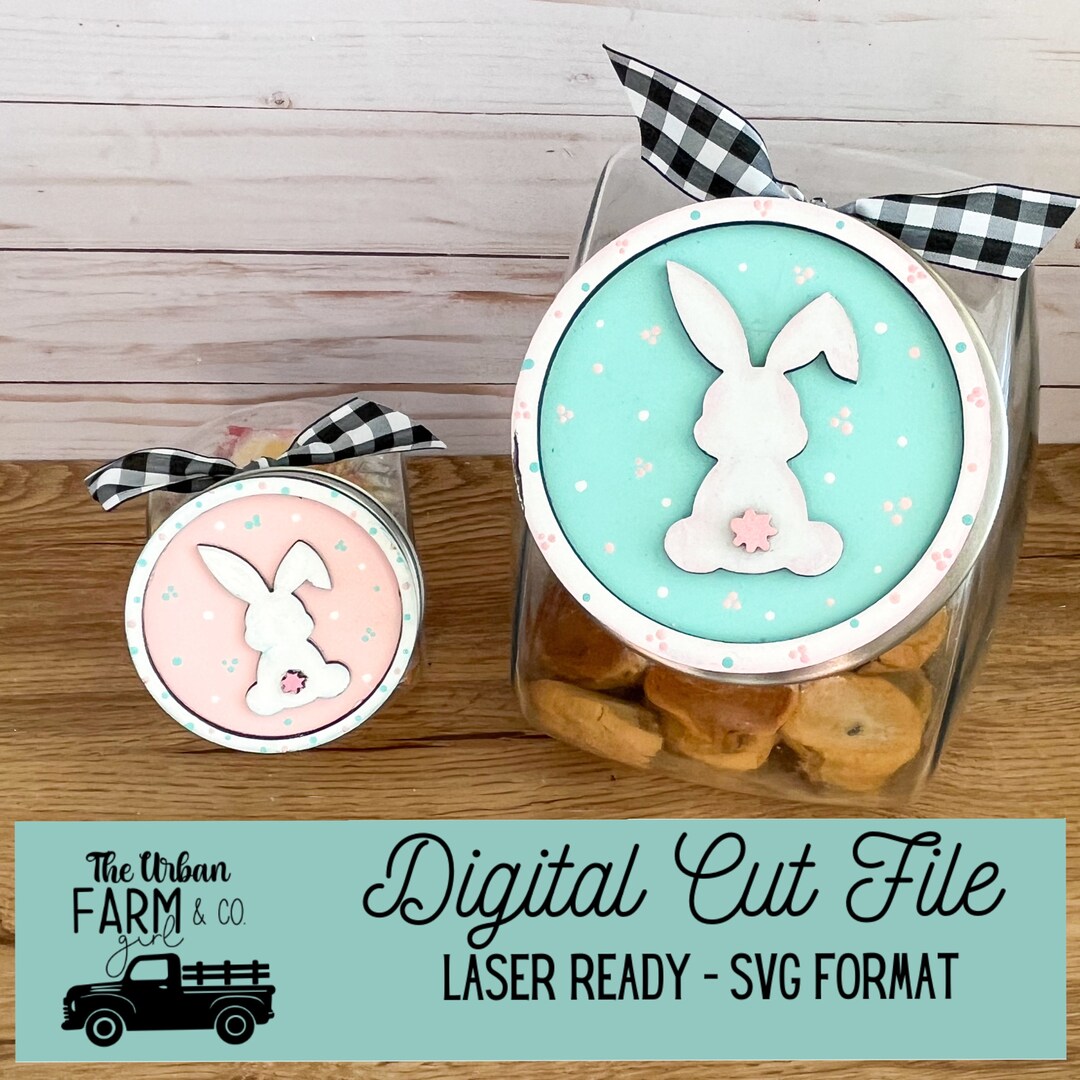 Easter Bunny Cookie/candy Jar Lid SVG File - Etsy