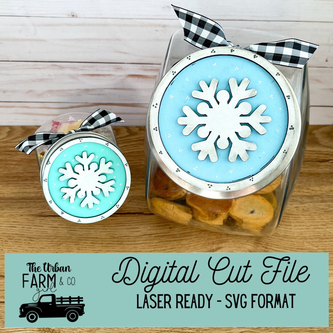 Snowflake Cookie/candy Jar Lid SVG File - Etsy