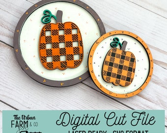 Checked Pumpkin Cookie/Candy Jar Lid SVG File