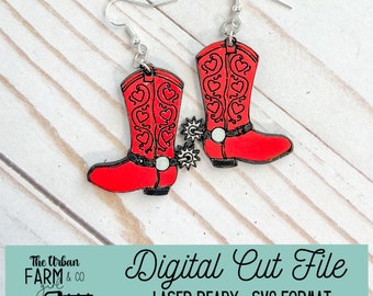 Cowboy Boot Earring SVG File