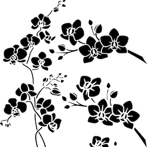 Aerógrafo plantilla pintura chal DIN A4 &quot;Orquídeas&quot; Lasercut