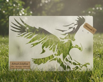 Plantilla para aerógrafo, plantilla para pintura, DIN A4 "Águila", corte láser