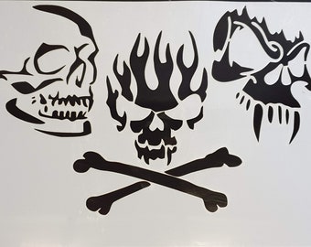 Airbrush stencil paint stencil DIN A4 " Skulls " lasercut