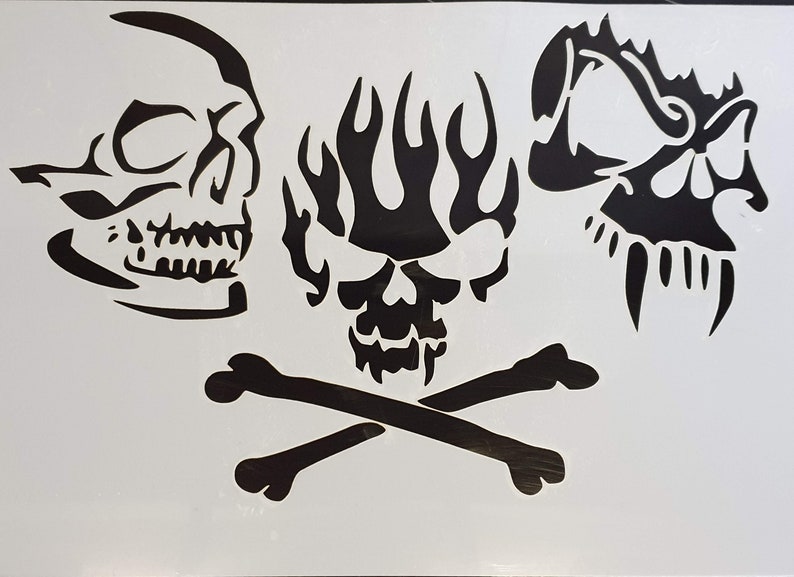 Airbrush Stencil Paint Stencil DIN A4 Skulls Lasercut Etsy UK