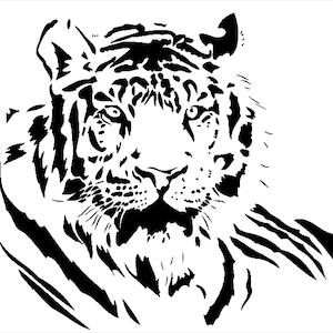 Airbrush stencil paint stencil DIN A4 &quot;Tiger&quot; lasercut