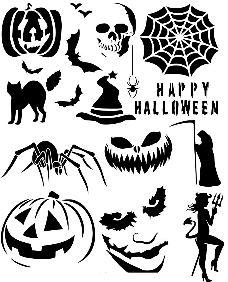 Airbrush Stencil halloween DIN A4 Airbrush Stencil Etsy UK